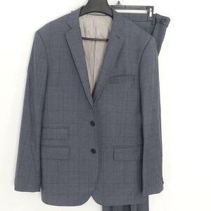Indochino‎ Bespoke Custom Tailored Wool 2-Piece Suit Gray Check 39L 34x32